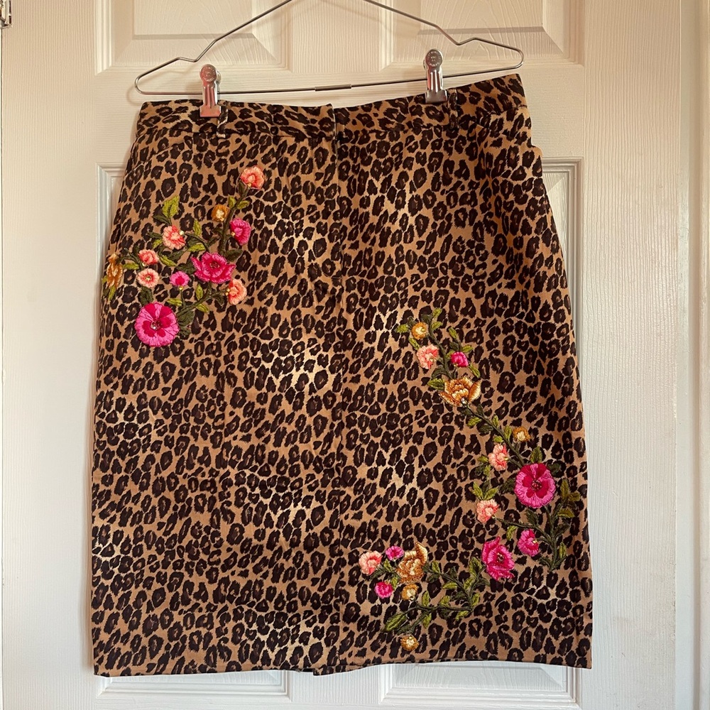 East 5th Black and Brown Embellished Pencil Skirt Embroiderby Capriris